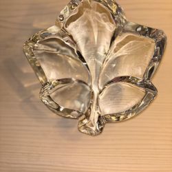 French Crystal  Leaf Shaped Candy dish 
