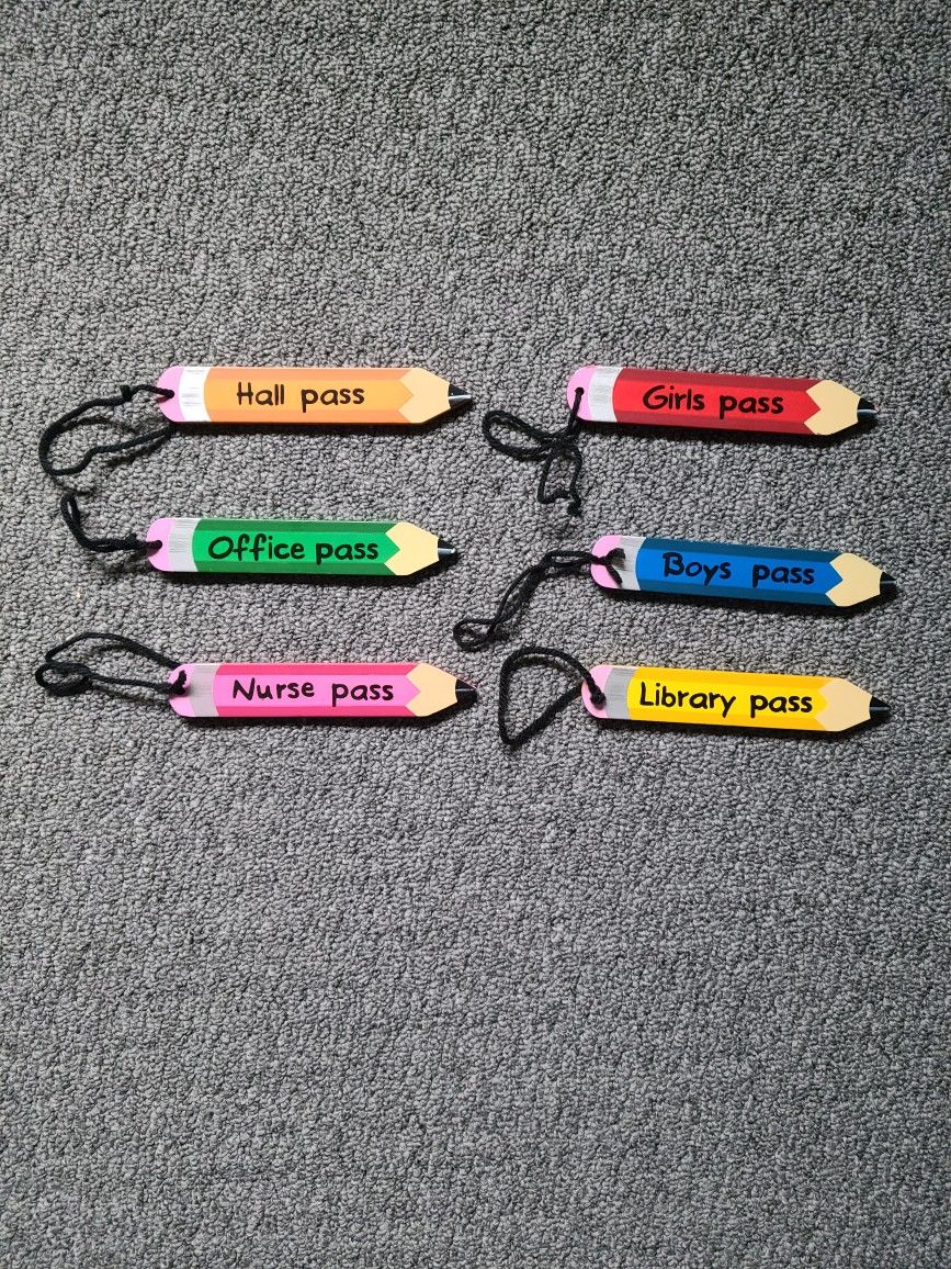 Teacher Supplies: Wooden Hall Passes