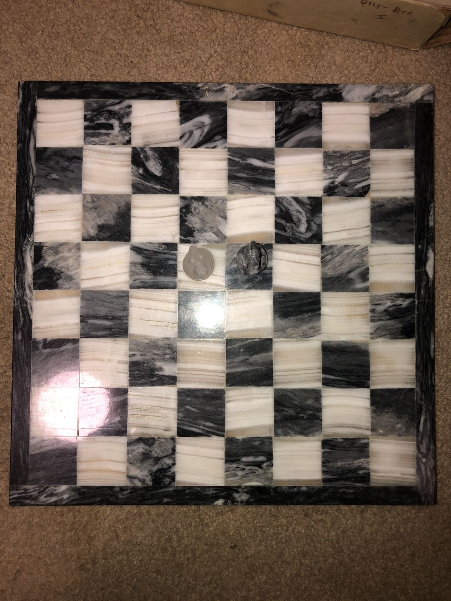 Vintage Marble Chess Set And Board