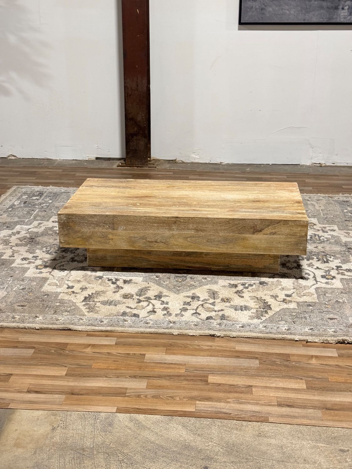 Rustic Wood Block Coffee Table (Retail $1,120)