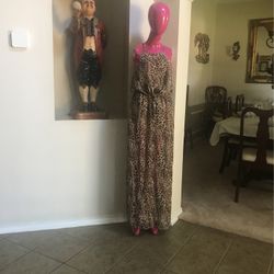 Label C Animal Print Maxi Dress Size m