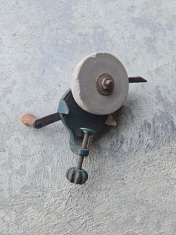 Vintage Hand-Crank Bench Grinder Sharpener