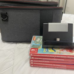 Nintendo Switch Travel Case + Kids 5 Game bundle 