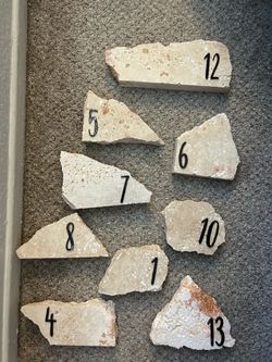 Travertine table numbers