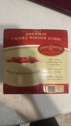 Candle Warmers Ceramic Candle Warmer & Dish Rustic Brown Wax Melt Warmer