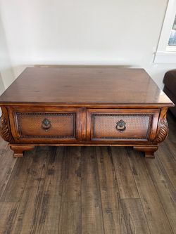 Ashley Furniture T387-1 Rectangular Bombe Cocktail Table – Rustic.