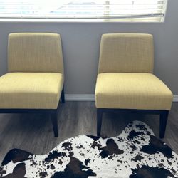 2 Yellow Accent Chairs