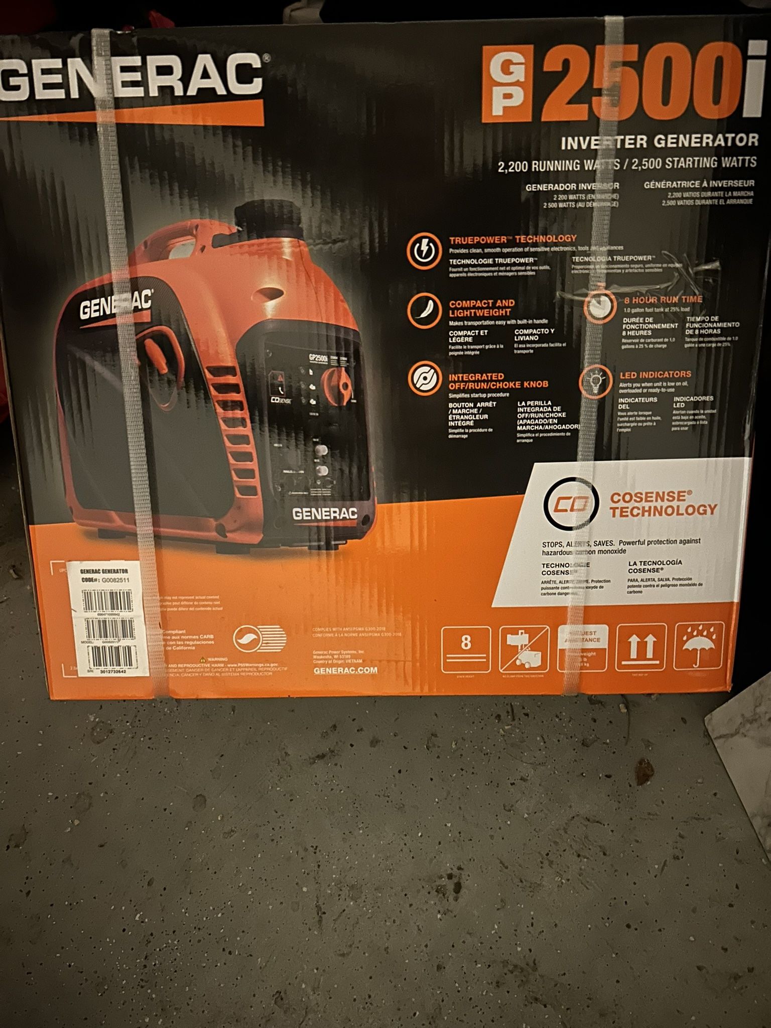 Brand New GENERAC GP 2500i Inverter Generator