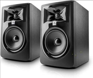 JBL 305P 5” Studio Monitors (Pair) + Stands