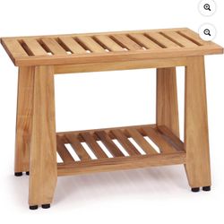 Teak Shower Bench Stool, 24'' Heavy Duty (N37)