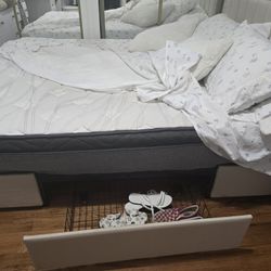 Full Storage Bed + Mattress Set (Like New)