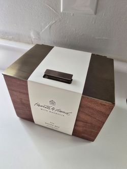 Brand New Hearth And Hand With Magnolia Wood & Metal Lid Recipe Box