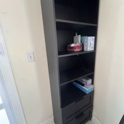 Cabinet 75”x13”x24” With shelves And 2 deep drawers 