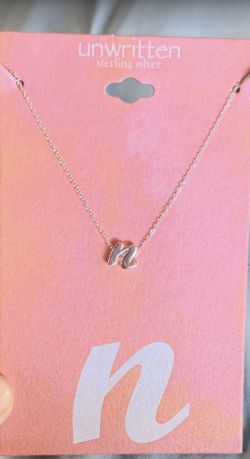 Sterling silver necklace initial N