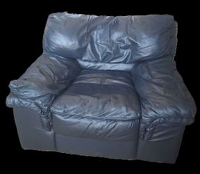 Natuzzi Genuine Leather Vintage 3-Piece Sofa, Sofa Chair and Ottoman Set