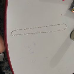 Real 925 Sliver Figaro Chain Made In Italy