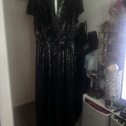 Black Lentejuela Romper 