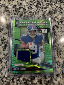 Malik Nabers Rookie Prizm Green Pulsar Patch 
