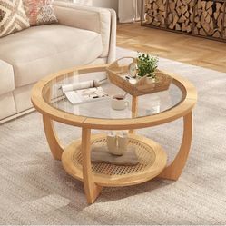 ** STEAL ** Coffee Table with Glass Top