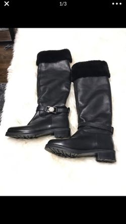 Versace boots size 38 (7.5) real fur