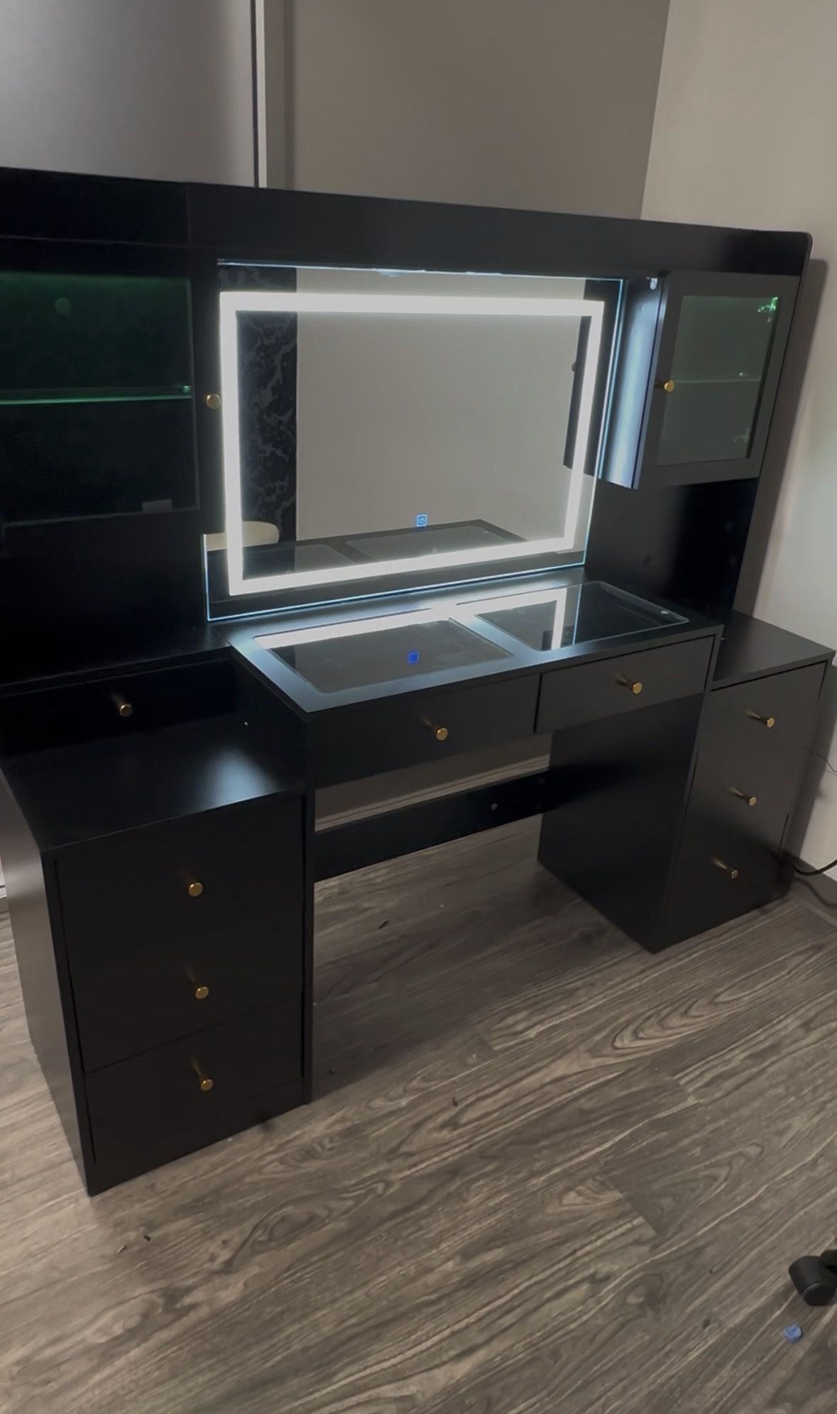Brand New Black LED Mirror Music Vanity Desk