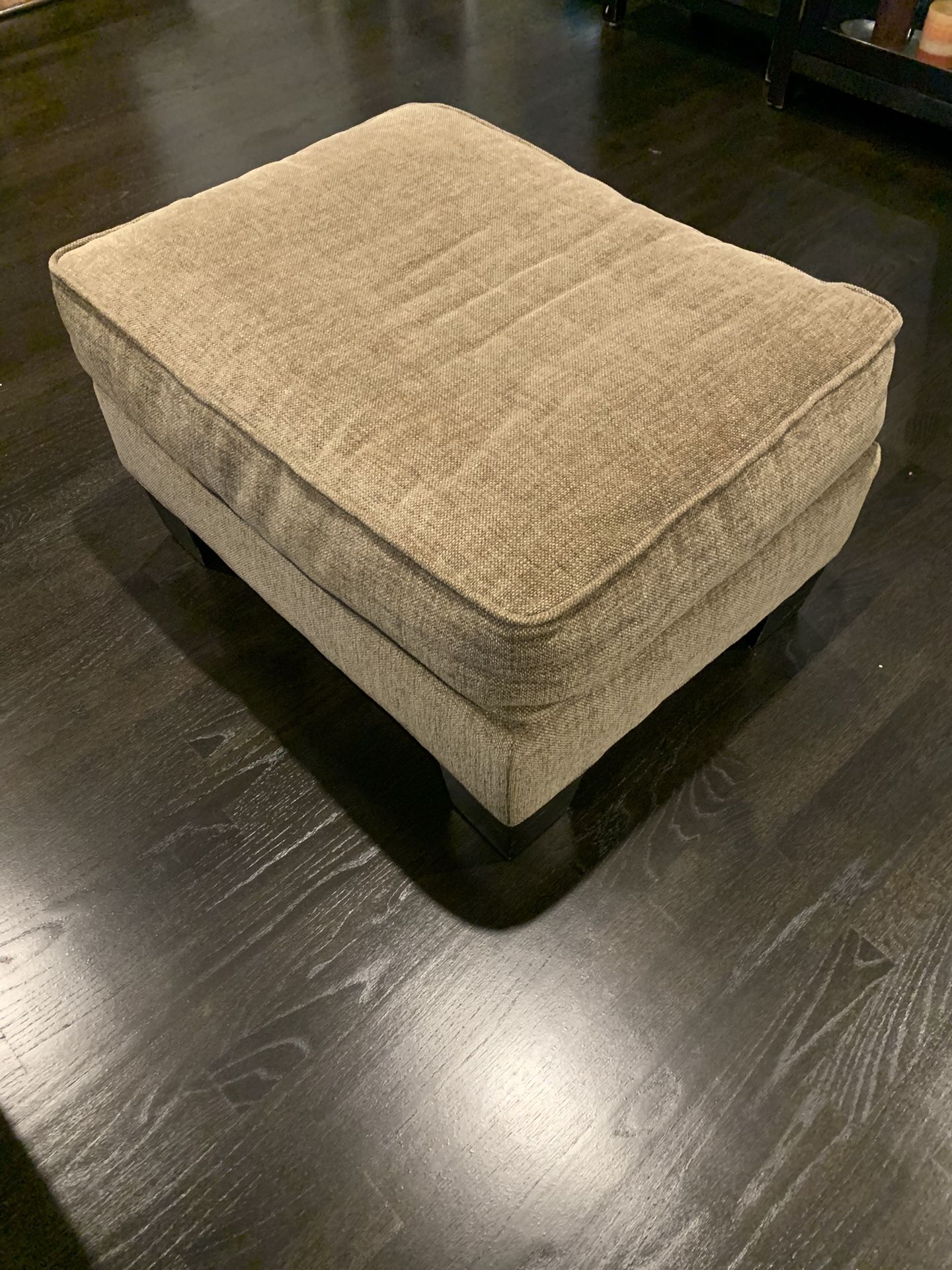 Chanille Fabric Ottoman