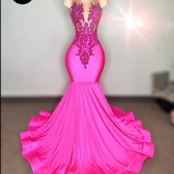 Ashley Hot Pink Prom dress