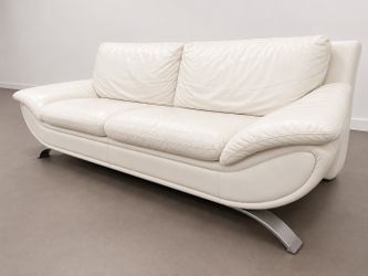 White leather sofa