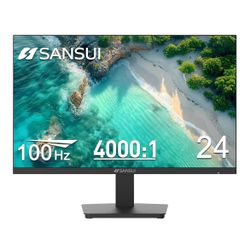 SANSUI Monitor 24 inch 100Hz Computer Monitor丨FHD 1080P PC Monitor丨HDMI丨FreeSync丨HDR丨Earphone Jack丨 Ergonomic Tilt for Home and Office
