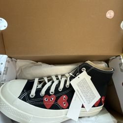 Coverse size 8.5 mens Comme des Garcons Black Heart PLAY 