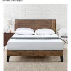 Zinus Tonja King Bed Brown Wood