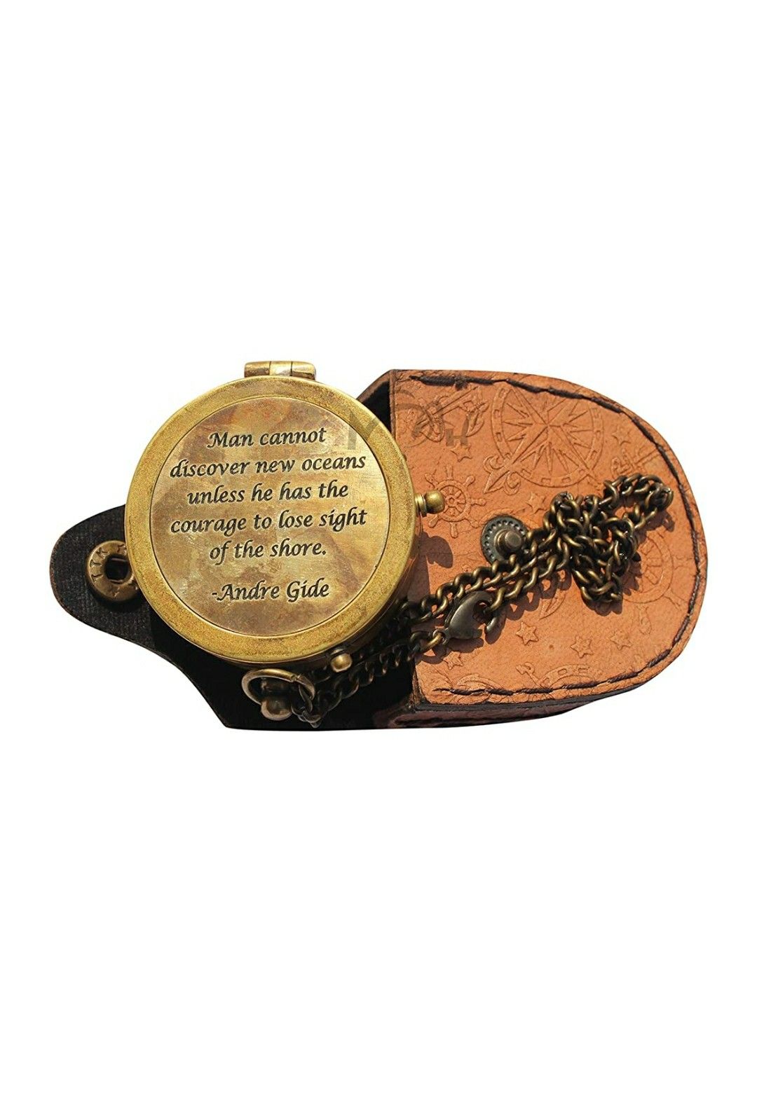 MAH “ Man Cannot Discover New Oceans ”, Camping Compass Engraved with Gift Compass C-3120