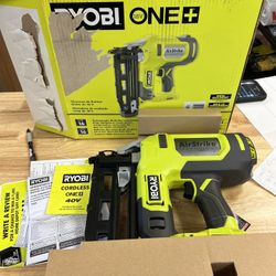New RYOBI ONE+ 18V 16-Gauge Cordless AirStrike Finish Nailer (Tool Only)