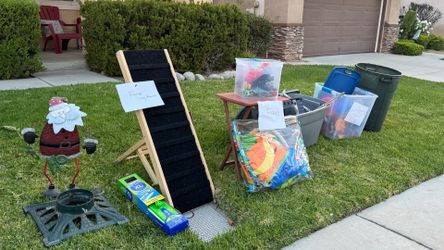 Dog ramp and kid toys