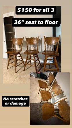 “36 WOOD BARSTOOLS