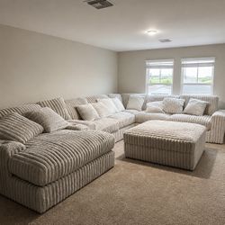 U SHAPED CORDUROY SECTIONAL 😍😍🛋️🛋️✔️✔️