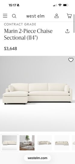 West Elm white sectional