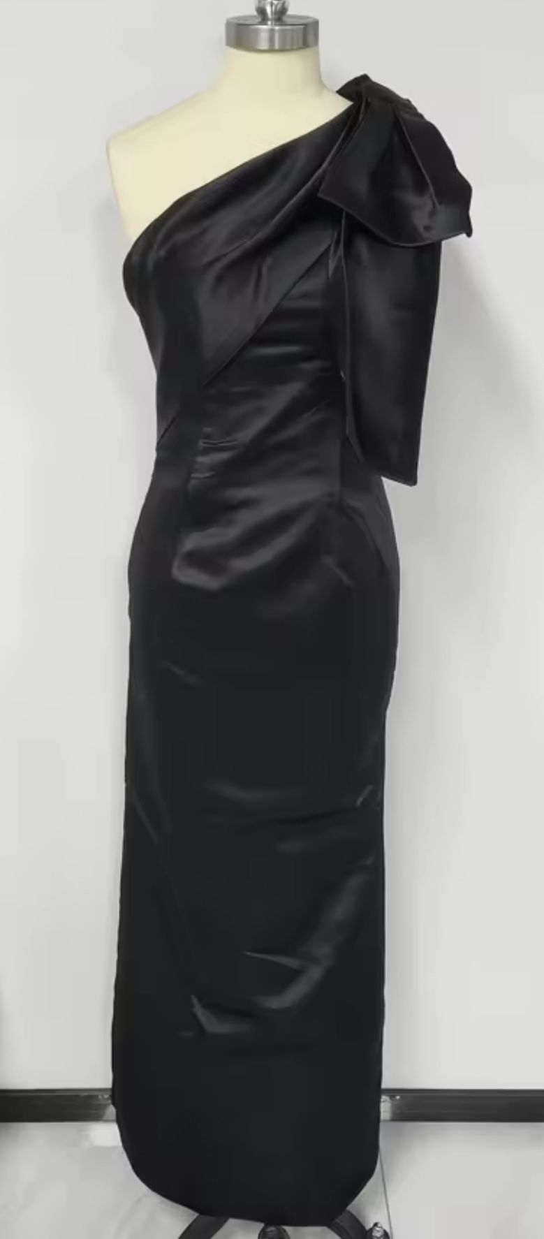 One Shoulder Prom Dress for Women Mermaid Satin Cocktail Dresses  New Long Bodycon Formal 