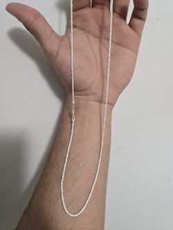 Twisted Rock Sterling Silver Chain