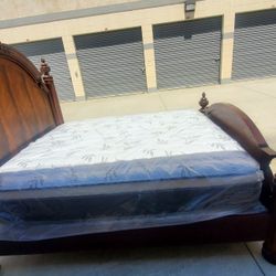 Cal King Bed Open Box With Mattress Bamboo And Boxpring 