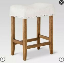 24" Rumford Saddle Counter Height Barstool with Wood Leg - Threshold