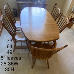 Hunt Country OAK dining table with 6 crown back chairs*if your account info is not complete please do not message me