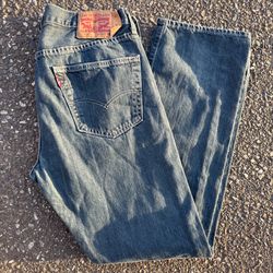 501 Levi Black Washed Jeans Sz:33,32