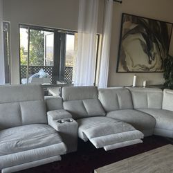 Recliner Light Gray Couch/ Sofa 