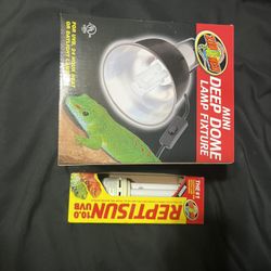 Zoomed Mini Deep Dome Lamp Fixture And Bulb 