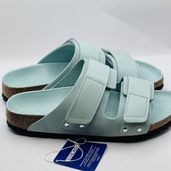 Birkenstock Uji Shine Slide Sandal SURF GREEN Narrow Size 8 US / 39 EU New $160