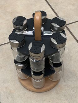 Bamboo Revolving 12 Spice Rack 