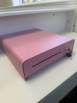 Pink Metal Cash Drawer with Lock & Key