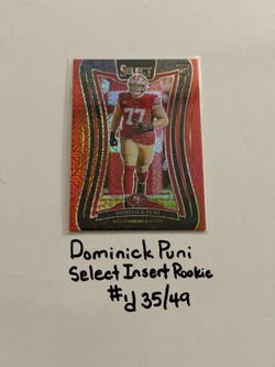 Dominick Puni San Francisco 49ers Guard Select Short Print Insert Rookie Card. #’d 35/49.