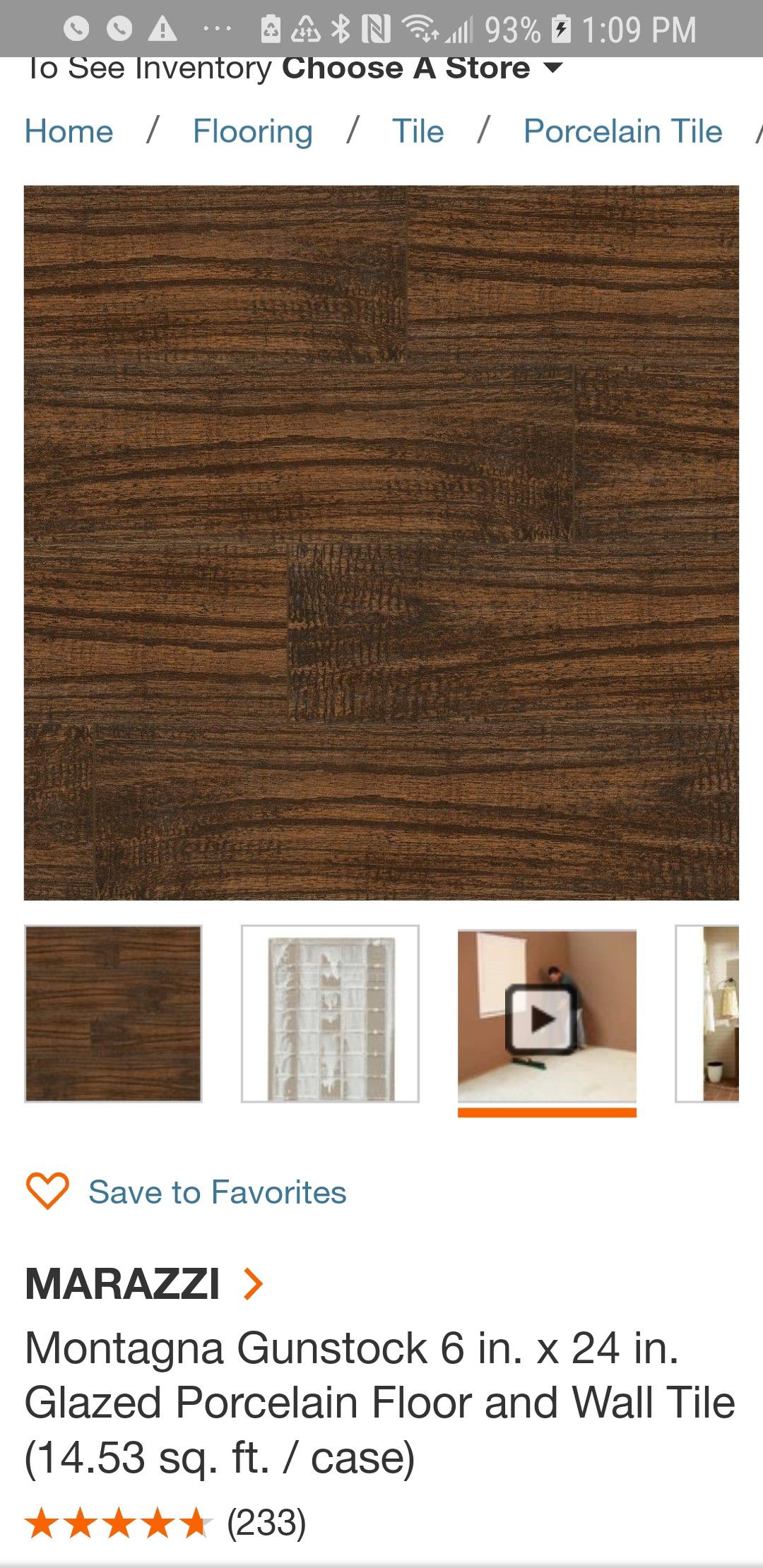 Porcelain Tile - Gunstock (Wood look)